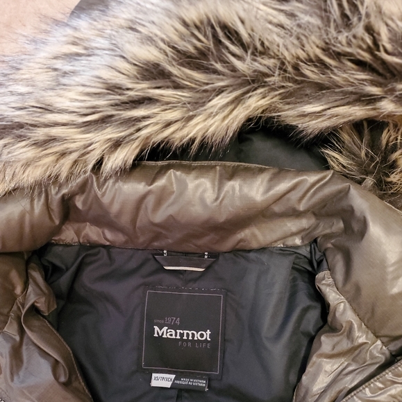 Marmot Women's Duck Down Short Bomber Puffer Jacket Coat, Olive Green, XS - Picture 8 of 16